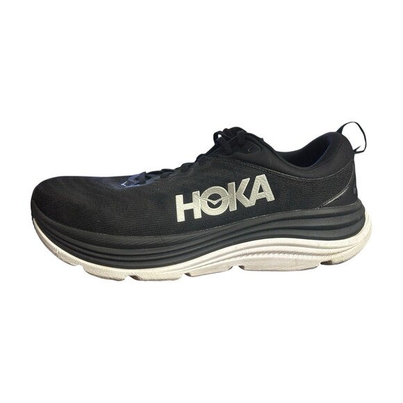 Hoka One Gaviota 5 Mens 12 2E Wide Black Running Walking Shoe BWHT No Insoles - Picture 12 of 15